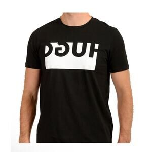 Hugo Boss Men's "Doguh" Black Logo Print Short Sleeve T-Shirt US L